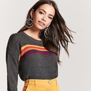 Forever 21 Color Stripe Dolman Sleeve Sweater